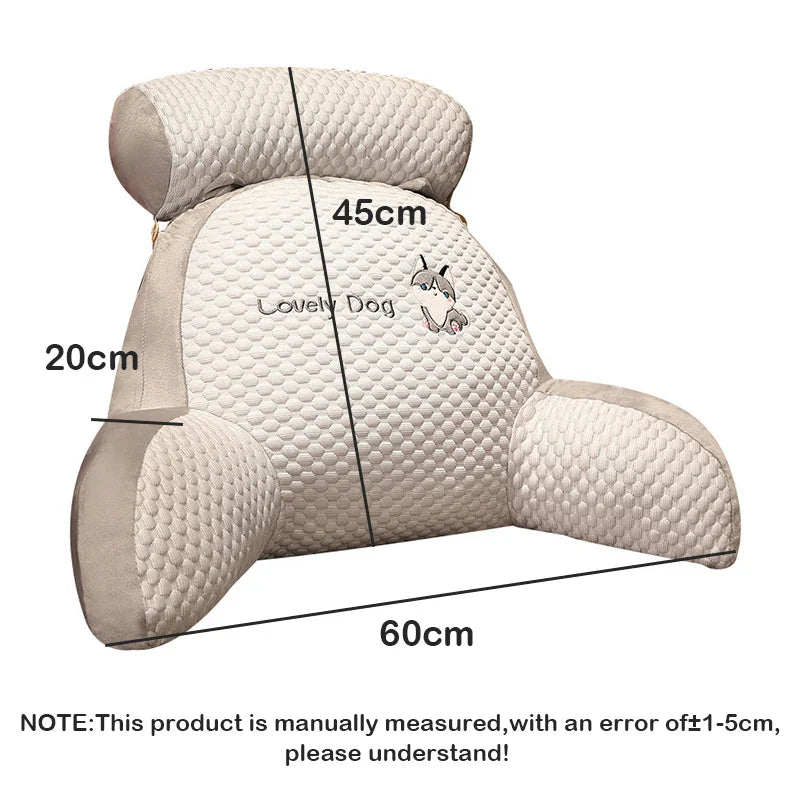 YOMDID All Season Reading Pillow Office Sofa Bedside Back Cushion for Chair Bed Lumbar Support Cushions Backrest with Headrest