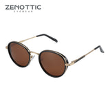 ZENOTTIC 2023 2024 Steampunk Sunglasses Rrtro Round Polarized Sun Glasses for Women Men Vintage UV400 Shades 430002