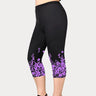 Summer New Casual Sports Yoga Capri Women Plus Size Floral Print Leggings Elastic Waist Cropped Pants Ladies Leisure Jegging