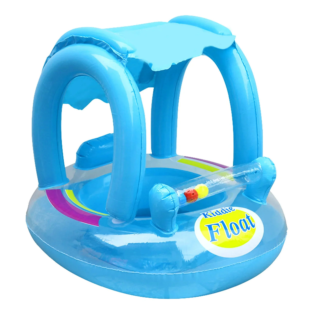 Baby Inflatable Swim Ring Float Circle Seat with Awning for Swimming Pool Mat Bathtub Infant Tank Summer Water Play Game