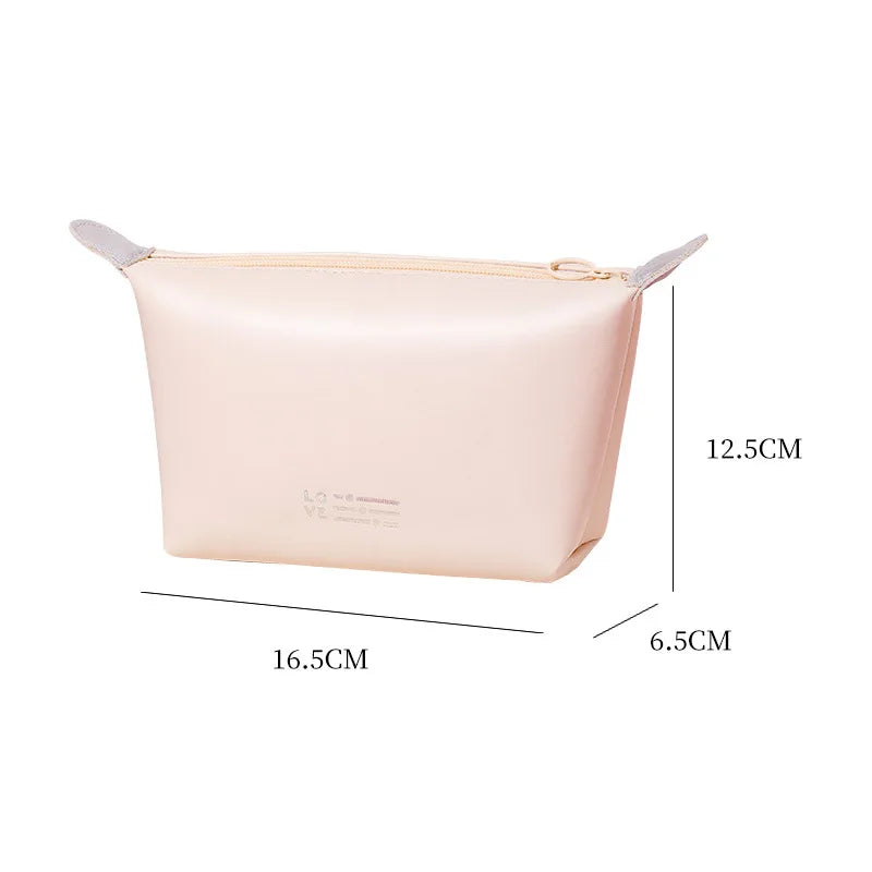 FUDEAM Fashion Leather Portable Women Travel Storage Bag Toiletries Organize Waterproof Cosmetic Bag Portable Female Make Up Bag