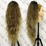 Curly Ponytail Extensions Clip in Synthetic Drawstring Ponytail Wig Long Water Wave Afro Pony Tail Women Hairpiece False