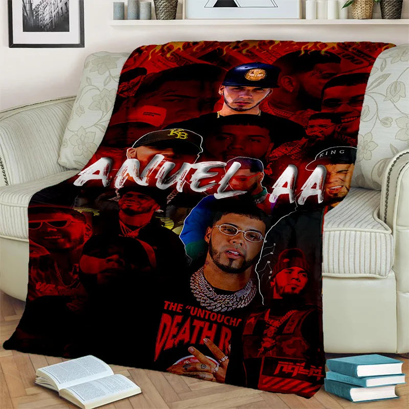 Free Anuel AA Rapper Hip Hop Singer Blanket,Soft Throw Blanket for Home Bedroom Bed Sofa Picnic Travel Office Cover Blanket Kids