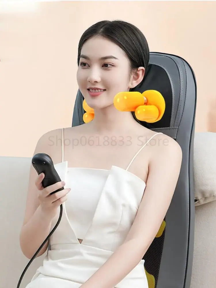 Back Waist Cervical Vertebra Electric Massager Cushion Multifunctional Back Cushion Massage Whole Body Kneading Massage Pillow