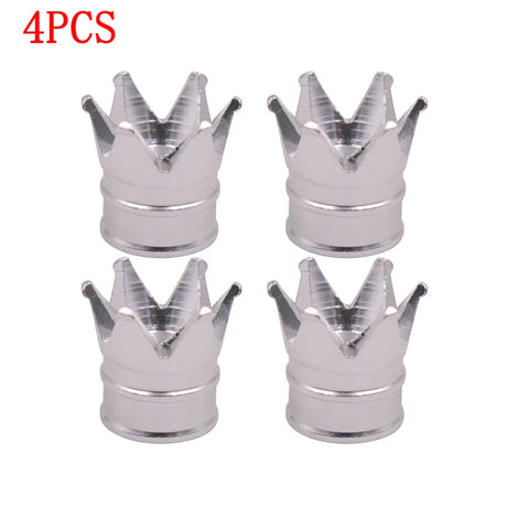 1/4PCS Creative Crown Aluminum Car Wheel Tyre Tire Air Valve Stem Cap Dust Cover Car Styling Decorative Auto Exterior Decoration