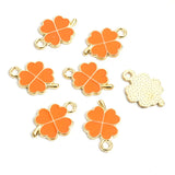 Dopamine Four-leaf Clover Enamel Charms 20pcs DIY Necklace Bracelet Earrings Keyring Amulet Pendants Creative Gift Accessories