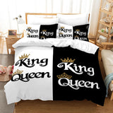 Couple/Lover White Black Luxury Bed Linen 2 People Double Bed Adult Single King Quilt Duvet Cover Queen Comforter Bedding Sets