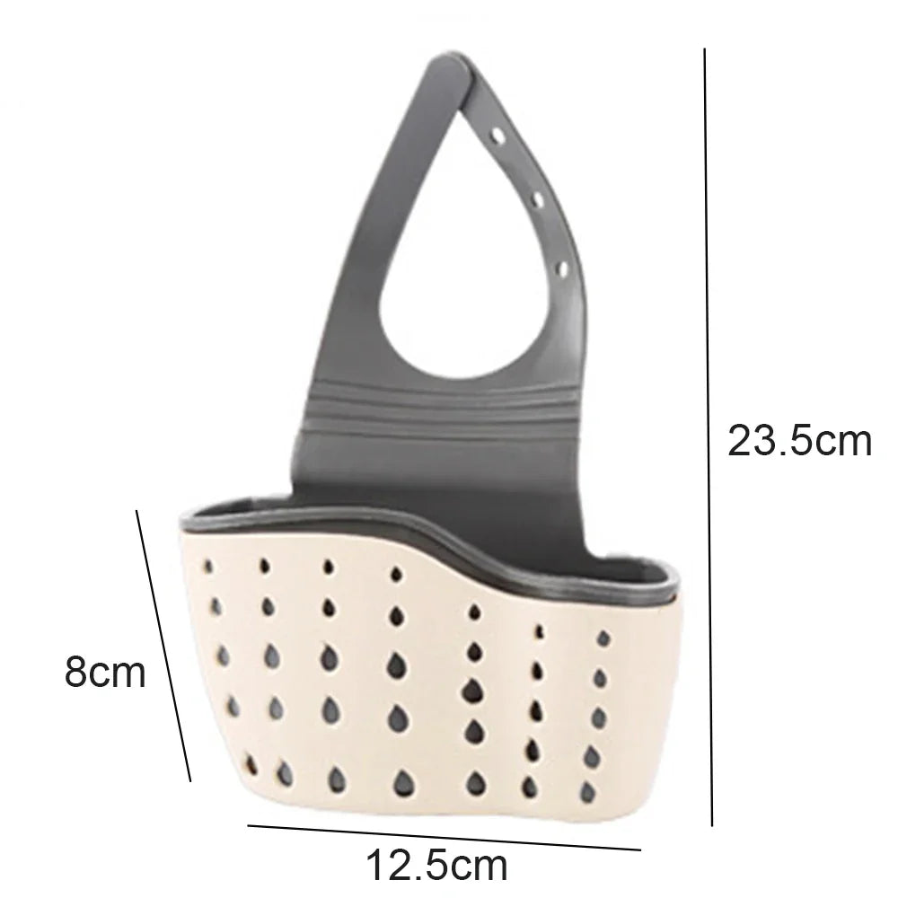 Kitchen Storage Drain Basket Soap Sponge Holder Kitchen Sink Holder Adjustable Sponge Shelf Hanging Drain Basket Kitchen Tools