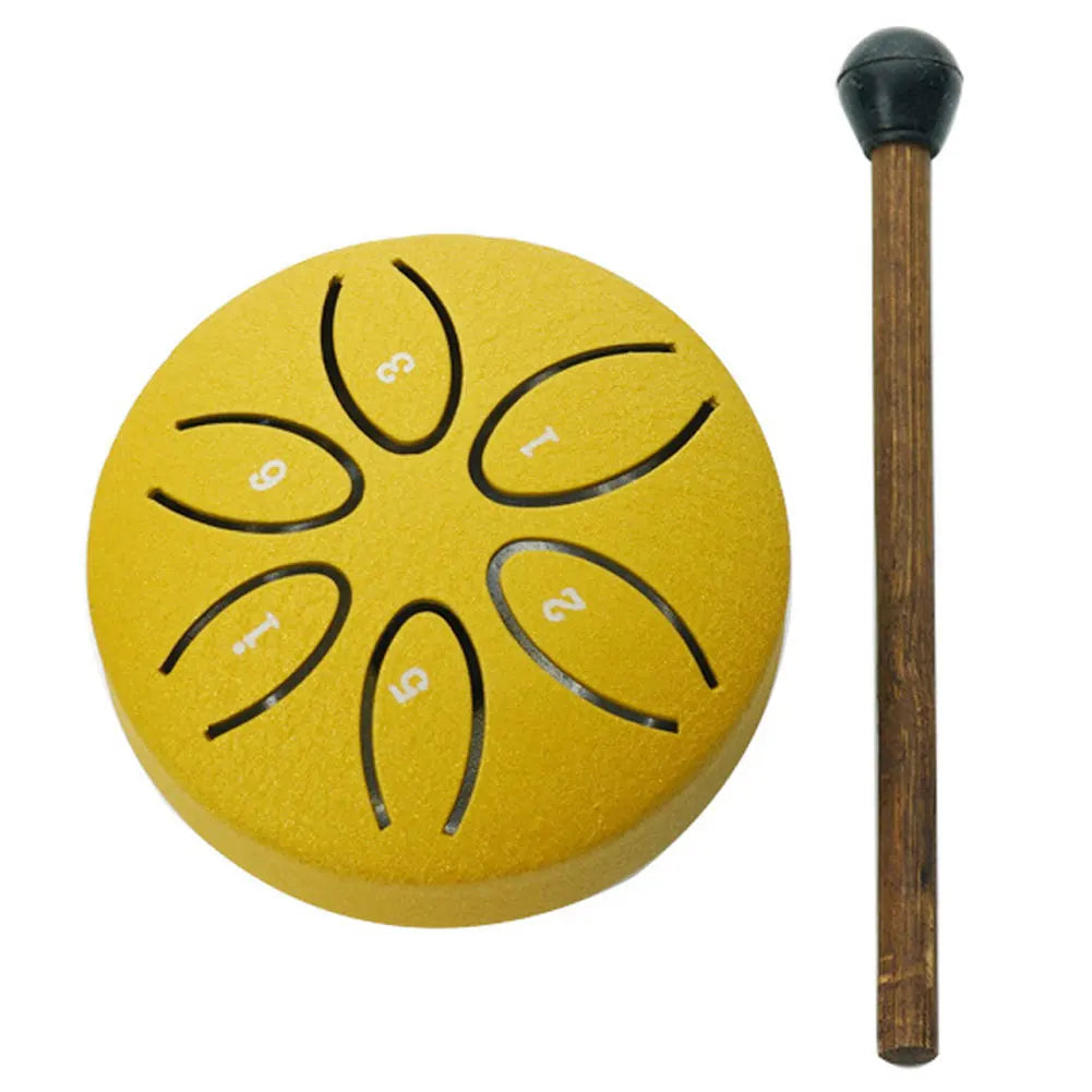 Mini Steel Tongue Drum 3 Inch 6 Notes Hollow Drum Music Drum Ethereal Drum Yoga Meditation Drum Percussion Instruments Kits