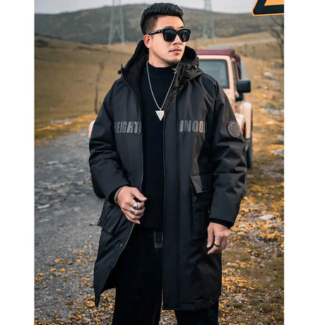 Oversize 7XL 8XL Winter Jacket Men Hooded Parka Windproof Waterproof Windbreaker Long Down Cotton Coat Men Winter Clothing Brand