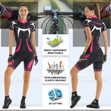 X-Tiger Women's Bib Cycling Set Summer Short Sleeve Suit Anti-UV Bicycle Clothing Quick-Dry Jersey Mountain Female Bike Clothes