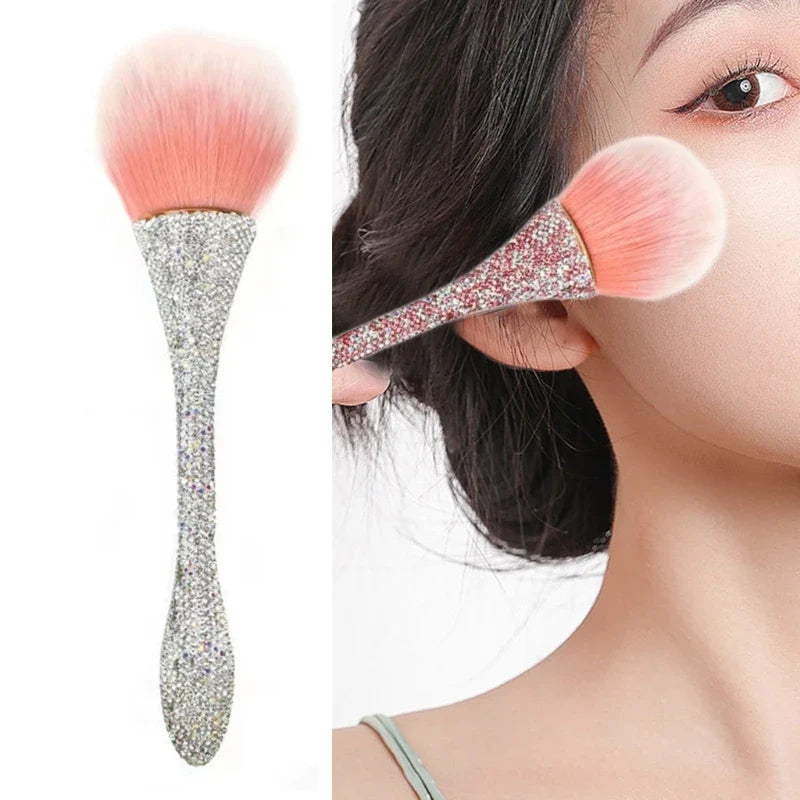 Nail Dust Bush Glitter Soft Remove Dust Collector Powder Cleaning Nail Brushes With Diamond Manicure Accessories Tools