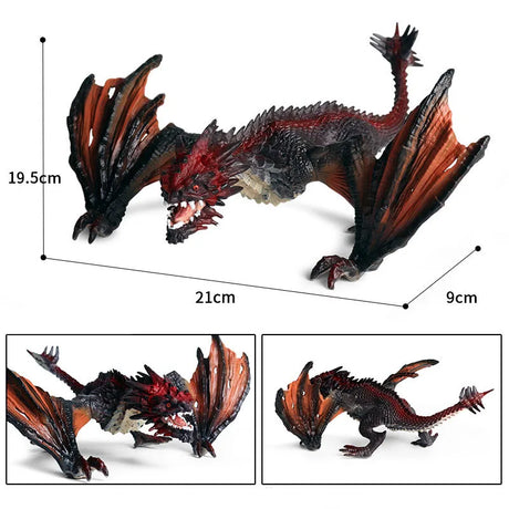 simulation dragon figurines model Savage Flying Magic Dragon Dinosaur Cerberus Flaming Eagle Action Figure Kids Collection Toys