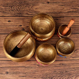 Tibetan Singing Bowl Buddhist Meditation Massage Yoga Chakra Nepal Singing Bowls Sound Healing Instruments with Accessories Gift