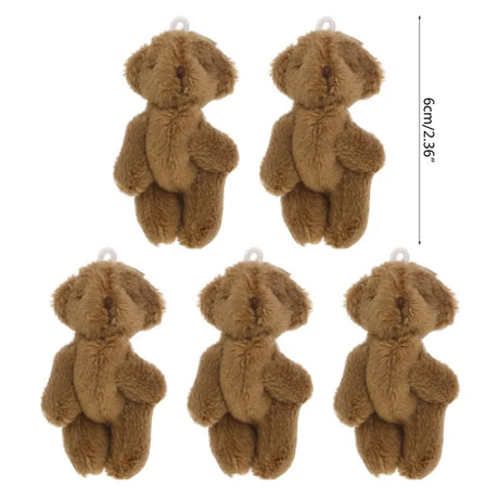 15Pcs/10/5Pcs Kawaii Small Bears Plush Soft Toys Pearl Velvet Dolls Gifts Mini Teddy Bear for Key Ring Girl Gift Women Favorite