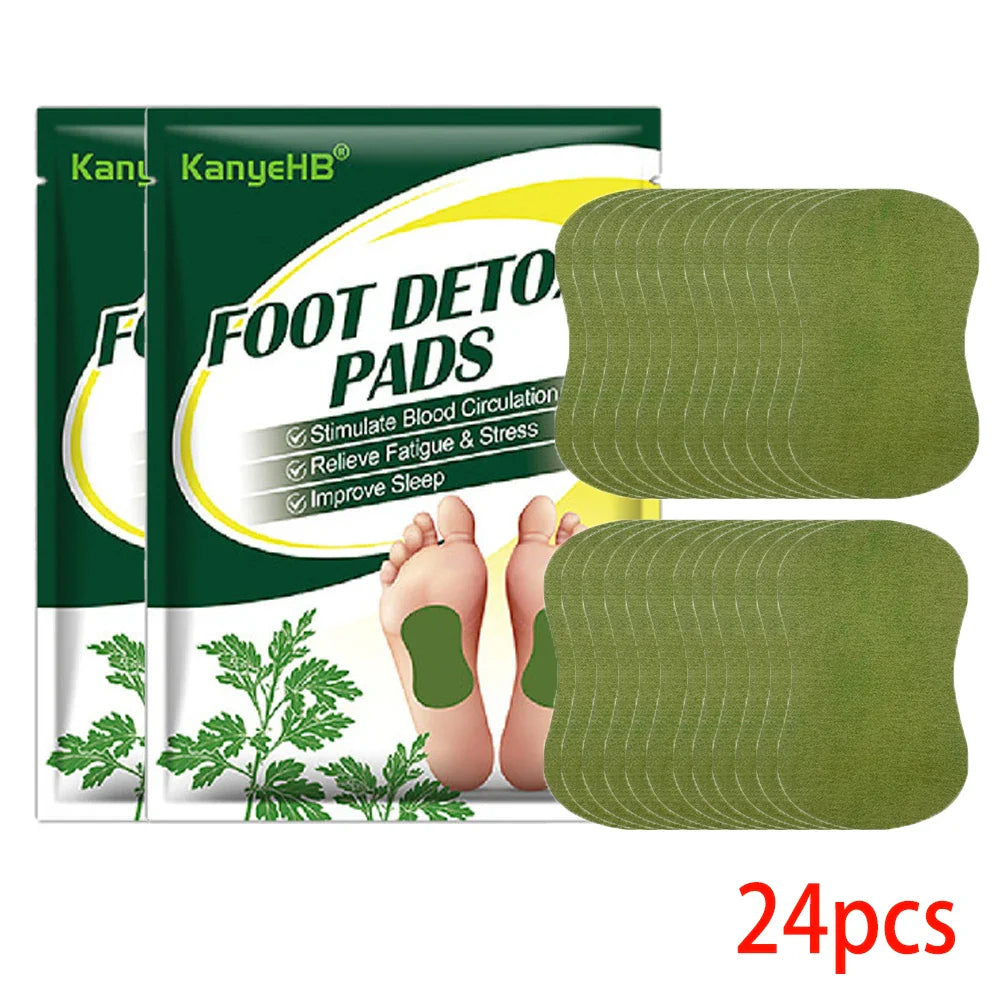 60/12PCS Detox Foot Patches Pads Natural Herbal Wormwood Artemisia Argyi Feet Body Toxins Cleansing Relieve Stress Help Sleeping