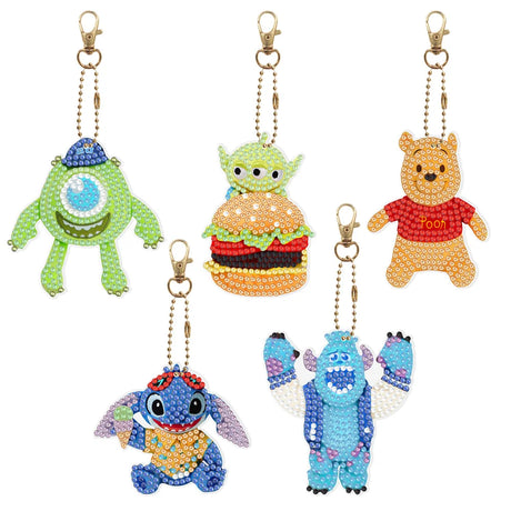 Disney animal key DIY Diamond Painting Keychain Embroidery Keychain DIY Cartoon Frozen Point Drill Pendant Gift