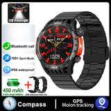 2024 New Smart Watch Men Outdoor Military Sports Fitness IP68 Waterproof Watch Bluetooth Call Heart Rate Detection Smart Watch