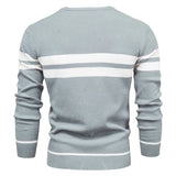 2023 High Quality New Mens Boys Winter Stripe Sweater Thick Warm Pullovers Men's O-neck Basic Casual Slim Comfortable Sweaters