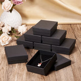 pandahall Cardboard Jewelry box Set Gift Boxes for Earrings Ring Necklace Packing jewelry organizer Display Boxes 9x7x3cm 12pcs