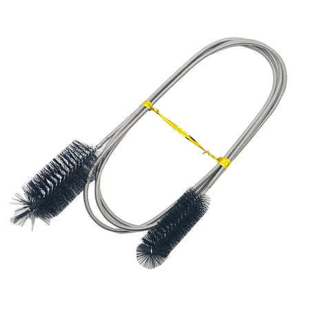 Aquarium Cleaning Brush for Water Hose Lily Pipe Air Tube Stainless Steel Flexible Bent Tube Double Head Brush Fish Tank Cleaner