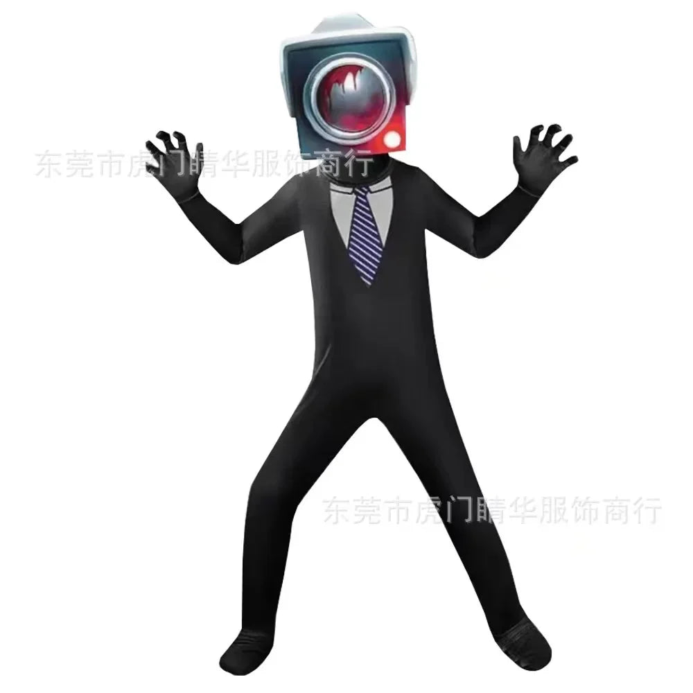 Skibidi Toilet Cosplay Costume TV Man Camera Man Costume Game skibidi dop yes yes yes toilet Halloween Jumpsuit Party Costumes