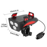 Bicycle Lights 4 in 1 USB Charging LED Cycling Lights Front Lamp Headlight Flashlight Bike Light Phone Holder Bike Light Lantern