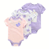 3PCS Infant Baby Cute Graphic One-piece Clothes For Boys And Girls, Newborn Pure Cotton Summer Romper newborn clothes