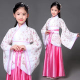 Traditional Chinese Dance Costumes for Girls Ancient Opera Tang Dynasty Han Ming Hanfu Dress Child Clothing Folk Dance Children