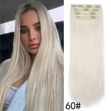 4Pcs/Set 20Inch Synthetic Hair Clip In Long Wavy Thick Hairpieces For Women Full Head Synthetic Hair Extensions Ombre Hairpieces