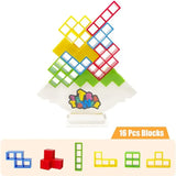 Tetra Tower Game Stacking Blocks Balance Stack Building Blocks Puzzle Board Assembly Bricks Educational Toys for Children Adults