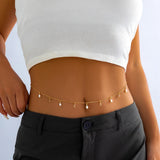 Small Imitation Pearl and Crystal Pendants Waist Chain for Women Sexy Summer Bare Midriff Belts Ladies Belly Chains Body Jewelry