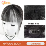 MEIFAN Middle Part Fake Bangs Fringe Synthetic Topper Hairpiece Clip-In Bang Extension Natural Invisible Clourse Hairpiece Women