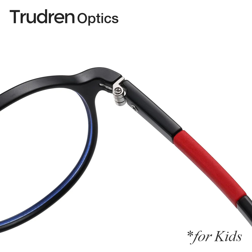 Trudren Childrens TR90 Anti Blue Light Glasses for Kids Non-prescription Clear Eyeglasses Round Frame with Flexible Spring 2003