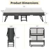 Folding Bed with Mattress - 75" x 31" Portable Day Bed with 5 inch Memory Foam Mattress and Fabric Storage Bag，Living Room