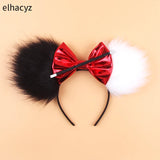 10Pcs/Lot New Colors Mouse Ears Headband Women Festival Party Cosplay Hairband Girls Gift Kids DIY Hair Accessories Wholesale