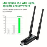 USB Wifi Repeater 300M Wi-Fi Signal Booster 2.4G Wireless Extender 2 Antenna Long Range Wi Fi Adapter For Desktop PC Laptop