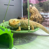 Reptile Hammock Hand Woven Strong Load-bearing Gecko Lizard Swing Toy Round Bearded Dragon Swing Hanging Bed Cage Accessories