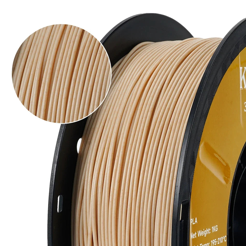 KINGROON 3D Printer Filament Wood PLA 1.75mm 1kg Spool Wood-based Printing Material , Wood-like 3D Printer Model