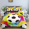 Football Duvet Cover Set 3D Print with Blue Crack Cool Sport Comforter Cover King Size for Kids Boys Girl Polyester Bedding Set