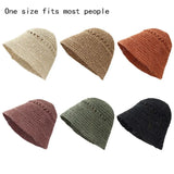 Fisherman's Hat Summer Fashion Ladies Paper Straw Bucket Hat Breathable Crochet Beach Cap Wide Brim Sun Cap