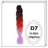 24Inch Synthetic Long Jumbo Ombre Braiding Hair For Women Colorful Braids 100g Rainbow Hair Gray Black Orange Red Yellow Blue