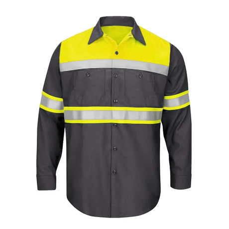 Size S-4XL Summer Outdoor Work Shirts with High Visibility Reflective Stripes Long Sleeve Shirt Sun Protection Two Tone Workwear