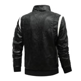 Leather Jacket Men Fashion Stand Collar Windbreaker Motorcycle Biker PU Leather Coats High Quality Luxury Scorpion Mens Clothing