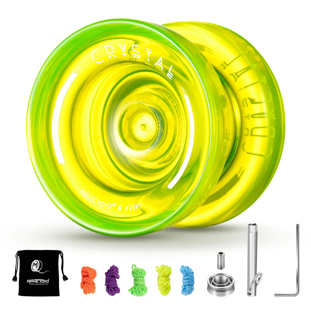 MAGICYOYO Responsive Crystal YoYo K2, Plastic Yo Yo for Kids, Beginner Replacement Unresponsive Bearing for Advancer