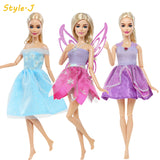 3 Sets Fairy Tale Classic Princess Doll Dresses COSPLAY Party Gown Clothes for Barbie Doll Accessories Kids Dollhouse Toys