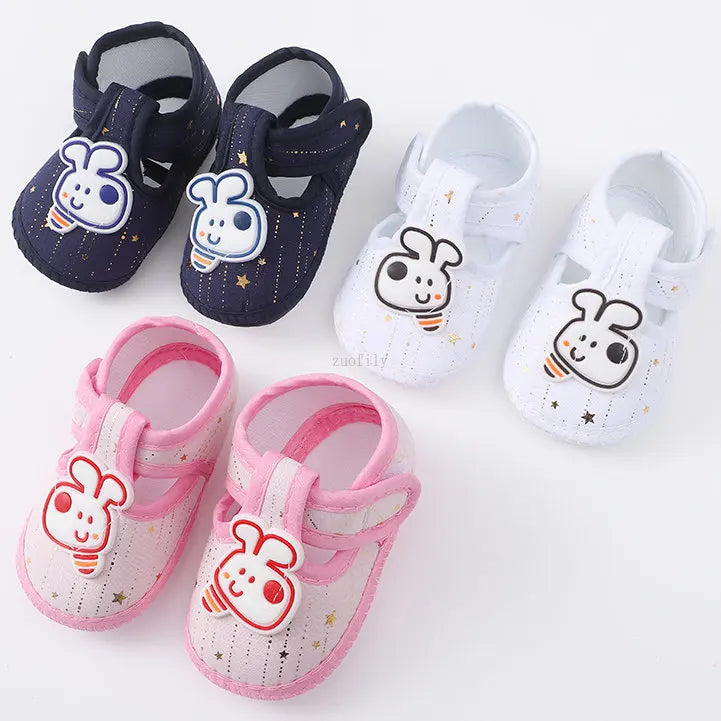 Newborn Baby Boy Girls Shoes Spring Autumn Lovely Floral Embroidery Anti-Slip Sneaker Crib Shoes Soft Cotton Cute First Walkers