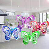 3D Butterfly Bird Repeller Spinner Wind Chimes Hanging Decorations Reflective Scarer Hanging Ornament Outdoor Garden Decoration