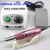 Strong 207b 65W Control Box 45000Rpm Nail Drill Bits Nails Tools Handpiece Nail File Equipment Manicure Machine Nail File Set