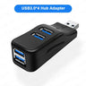 Mini 4 Ports USB 3.0 2.0 Hub High Speed Data Transfer Splitter Adapter For Notebook Macbook Pro iPod Laptop U Disk USB Converter